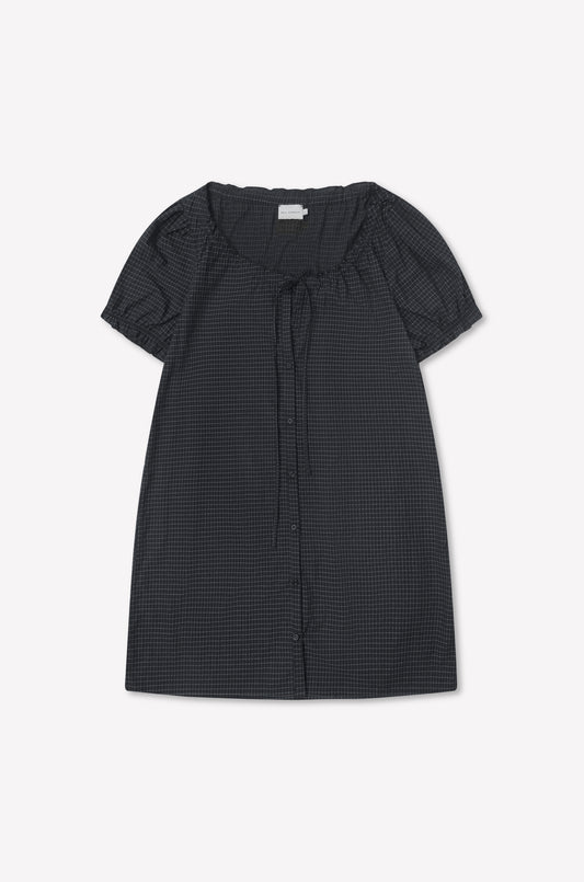 Buttoned Mini Dress - Mono Grid