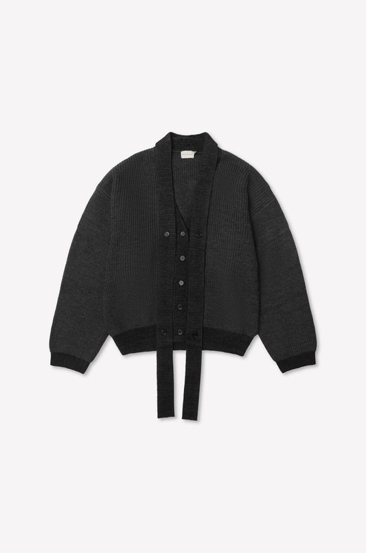 Split Cardigan - Black Contrast