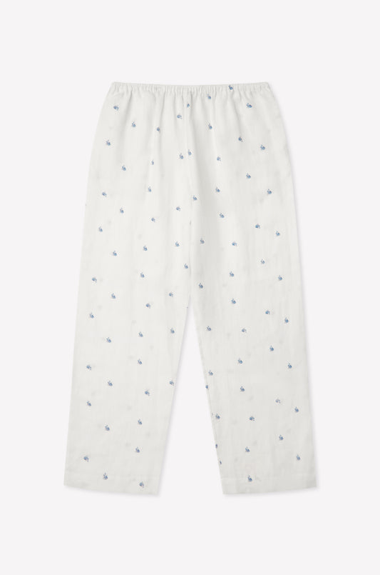 Linen Ease Trouser - Floral Blue