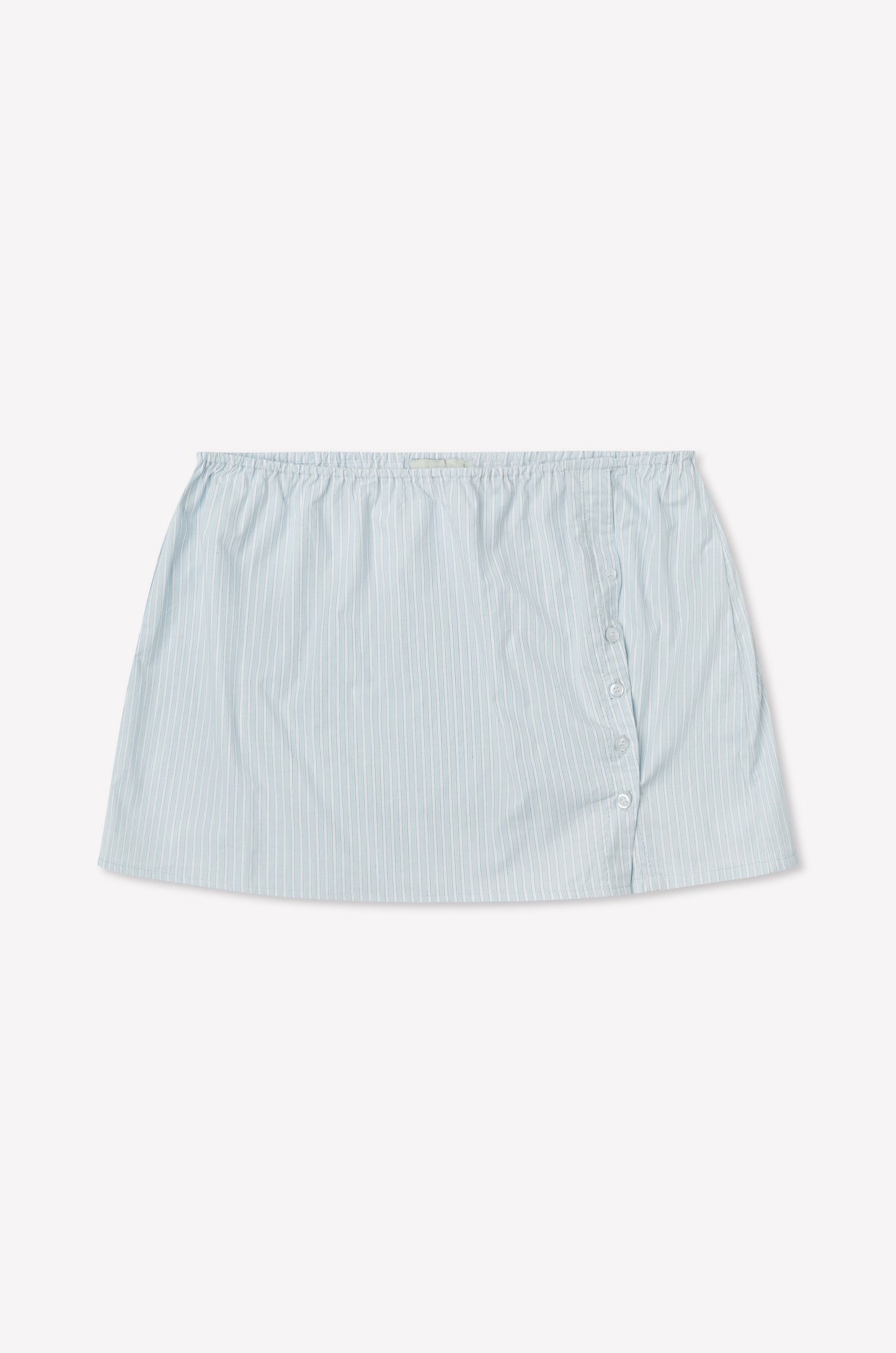 Pleat Split Skirt - Mist Stripe
