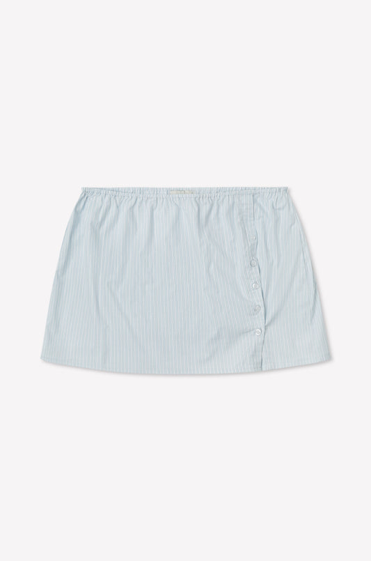 Pleat Split Skirt - Mist Stripe