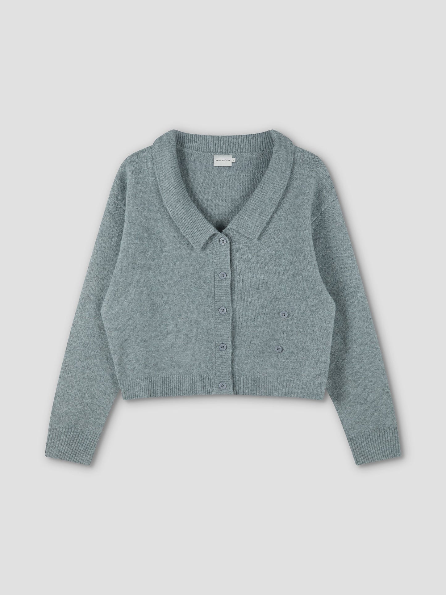 Cross Button Cardigan - Ice Blue