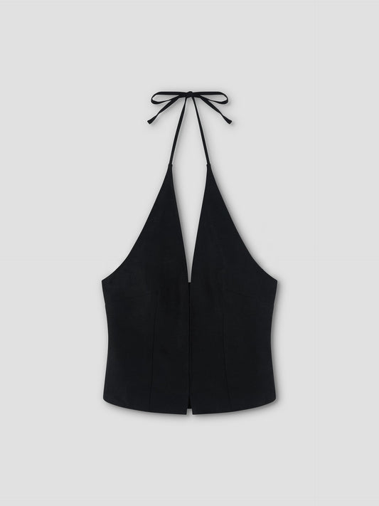 Close Halter Top - Black