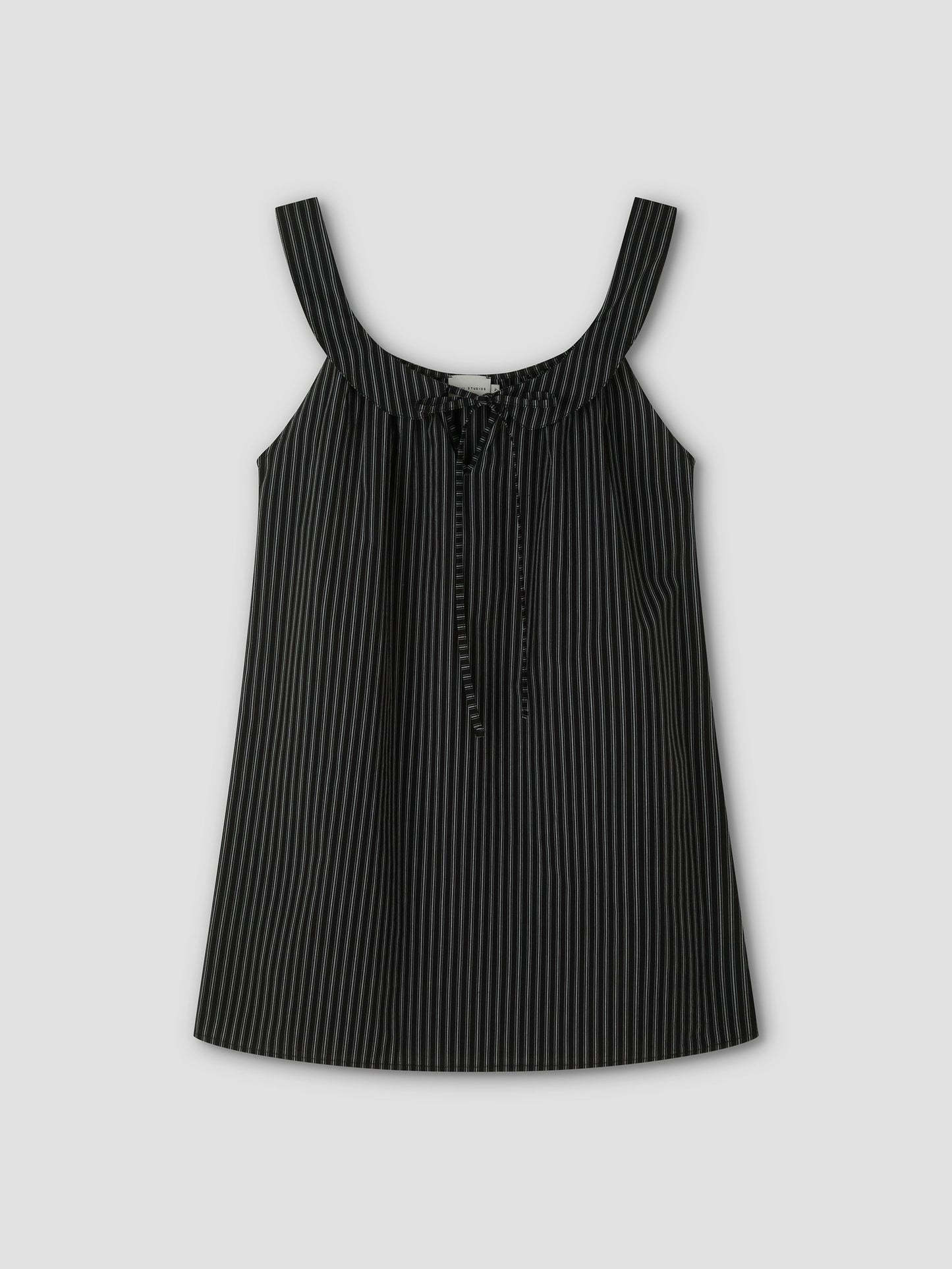 Rounded Neck Dress - Mono stripe