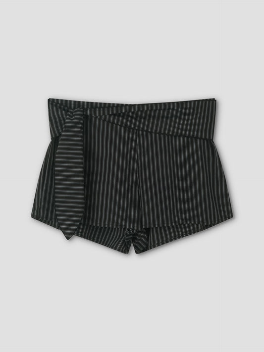 Belted Short - Mono Stripe