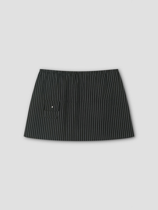 Pocket Skirt - Mono Stripe
