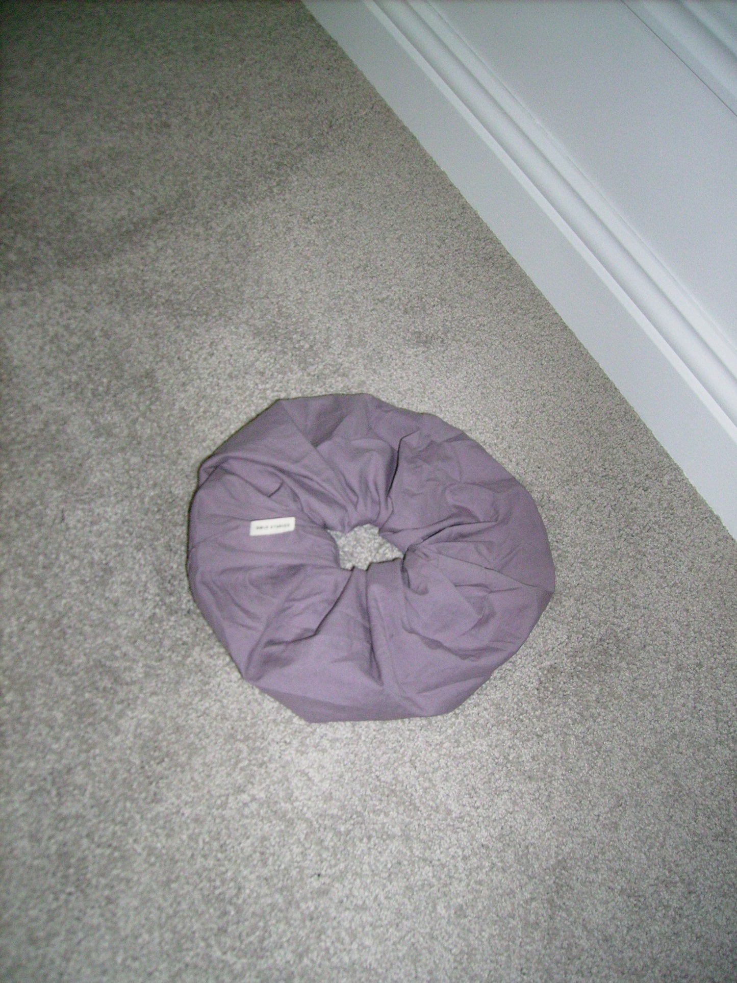 scrunchie - mauve by Deiji Studios against grey carpet