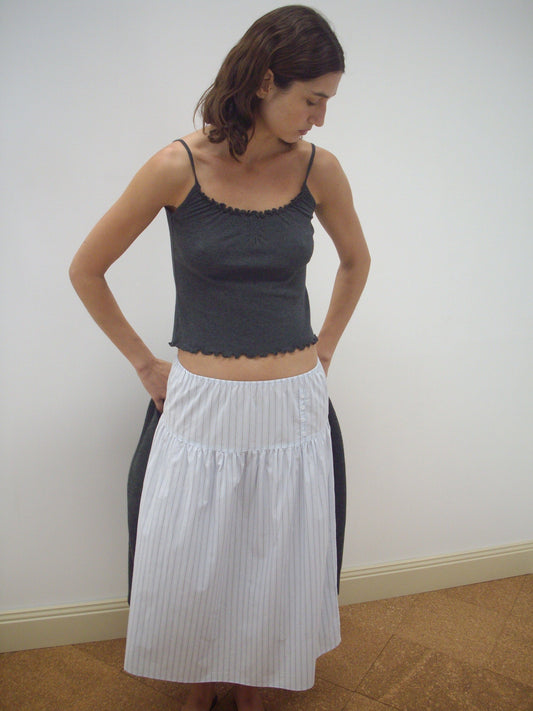 Button Skirt - Mineral Stripe