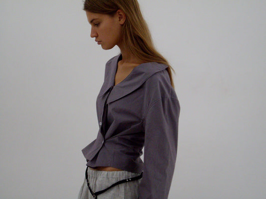 Waist Button Shirt - Currant