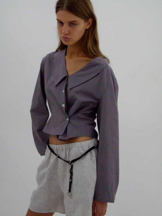 Waist Button Shirt - Currant