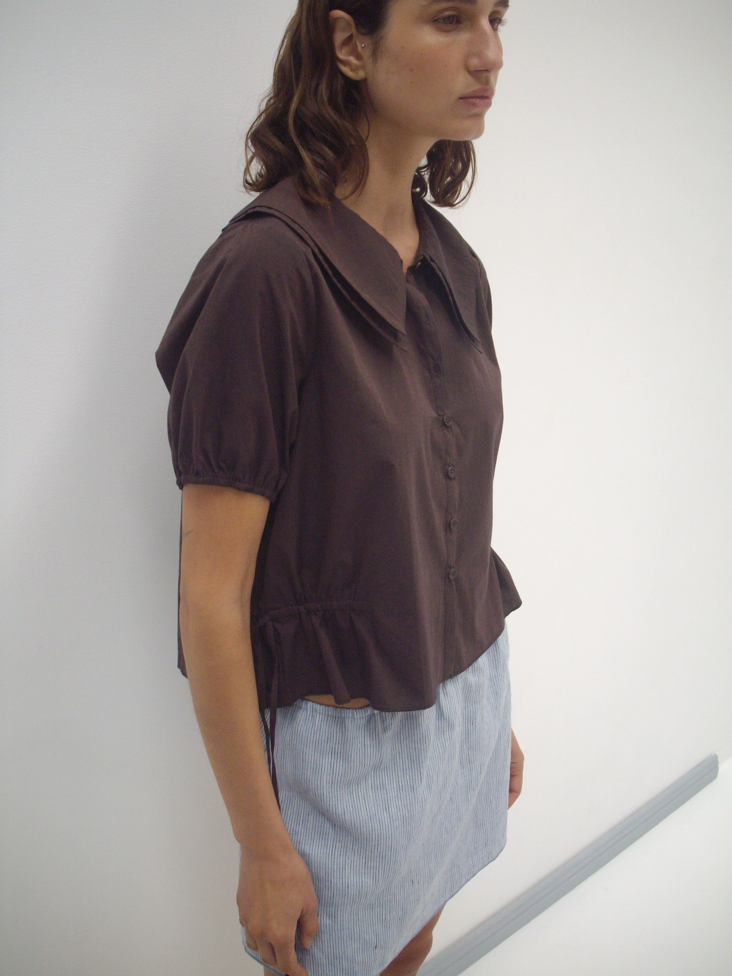 Double Collar Shirt - Umber – Deiji Studios US