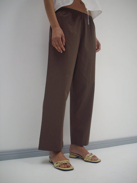 Ease Trouser - Carob Check
