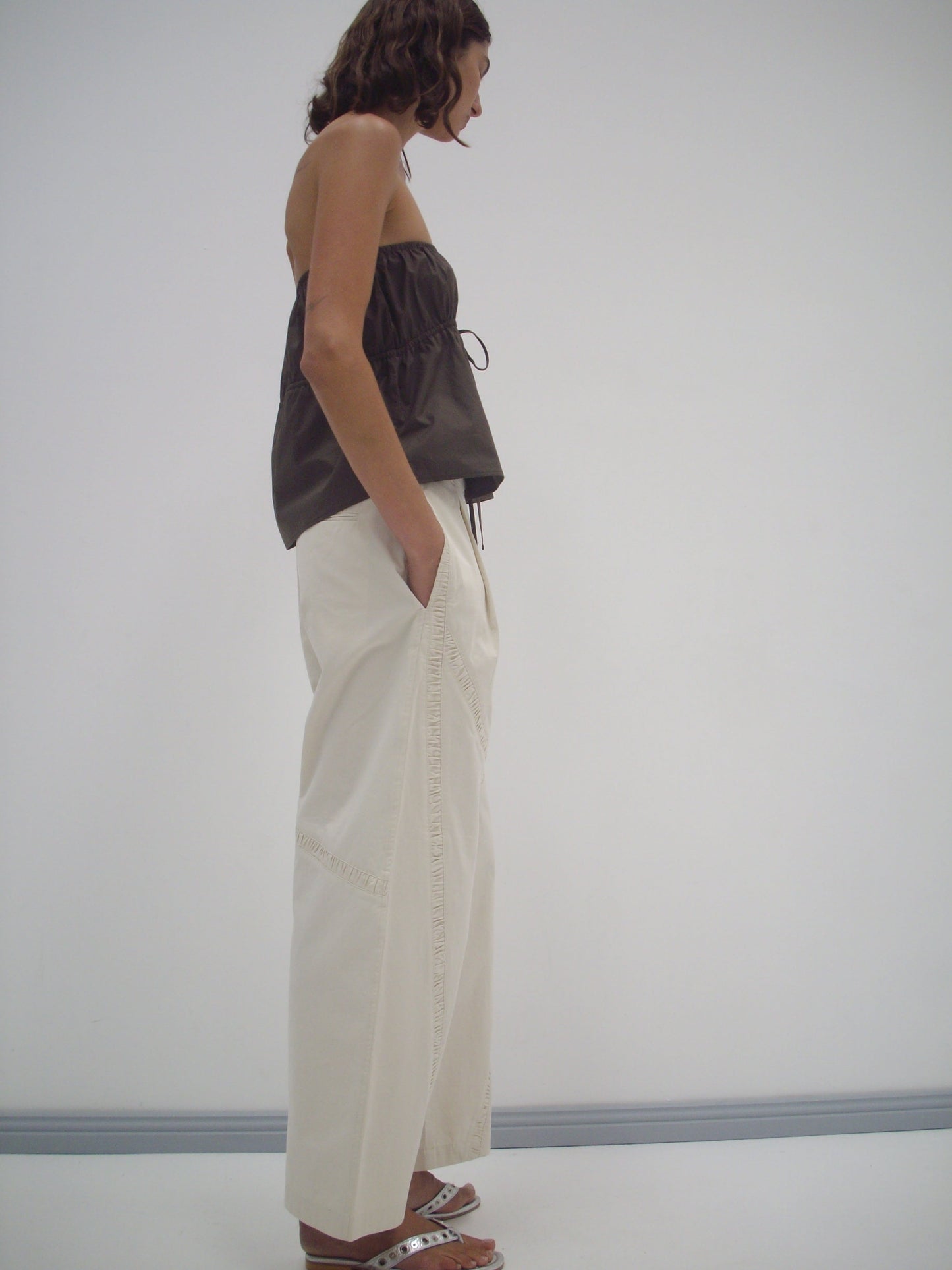 Strapless Cotton Top - Chocolate