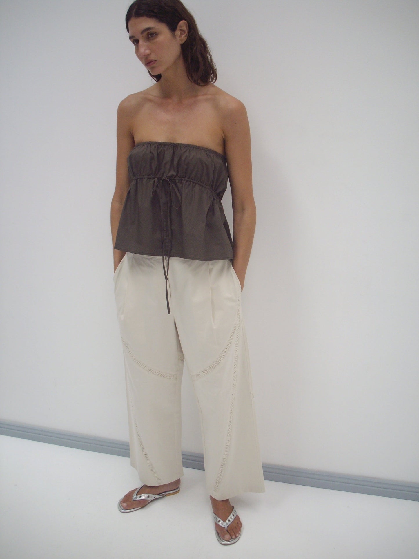 Strapless Cotton Top - Chocolate