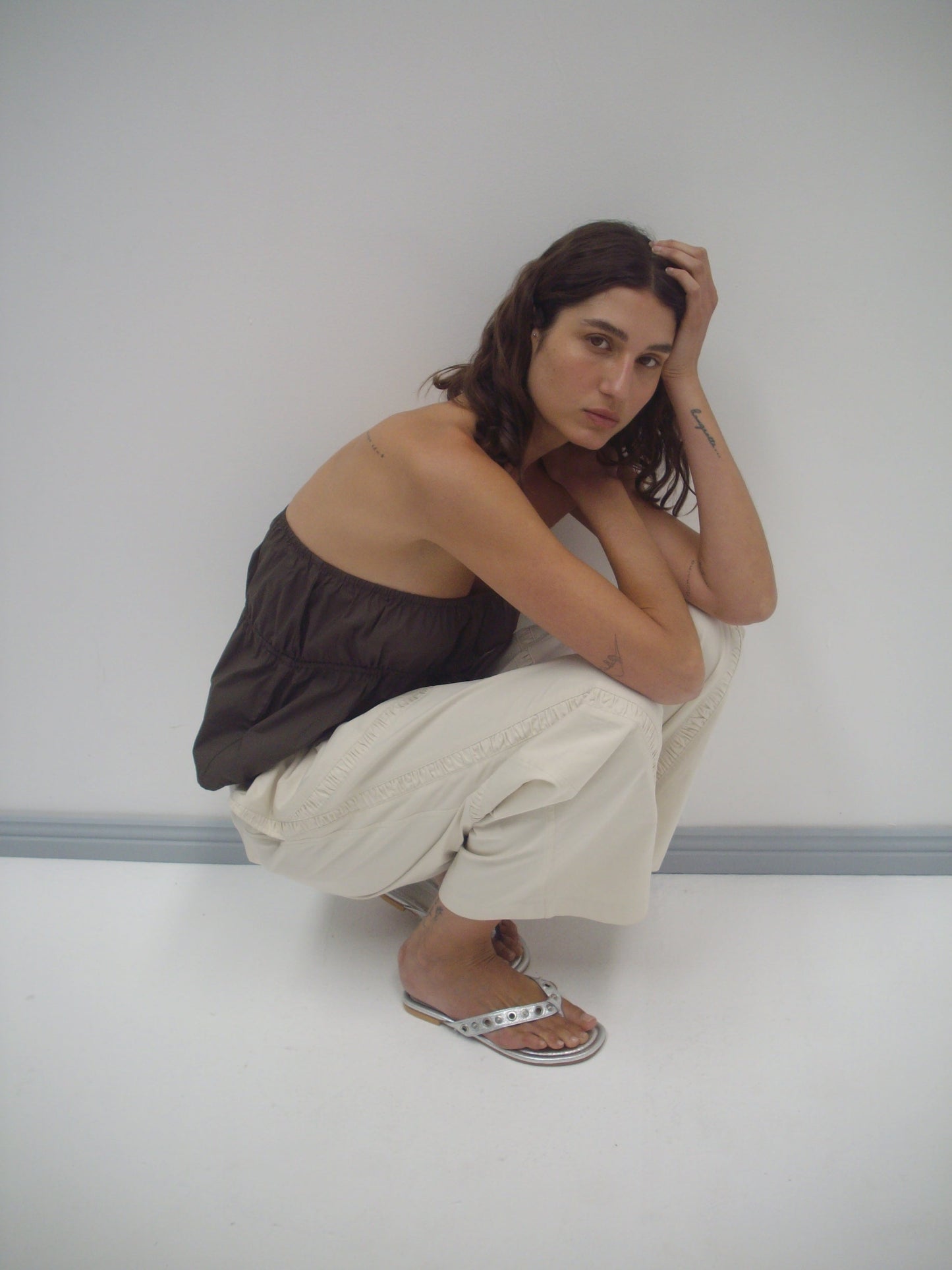 Strapless Cotton Top - Chocolate