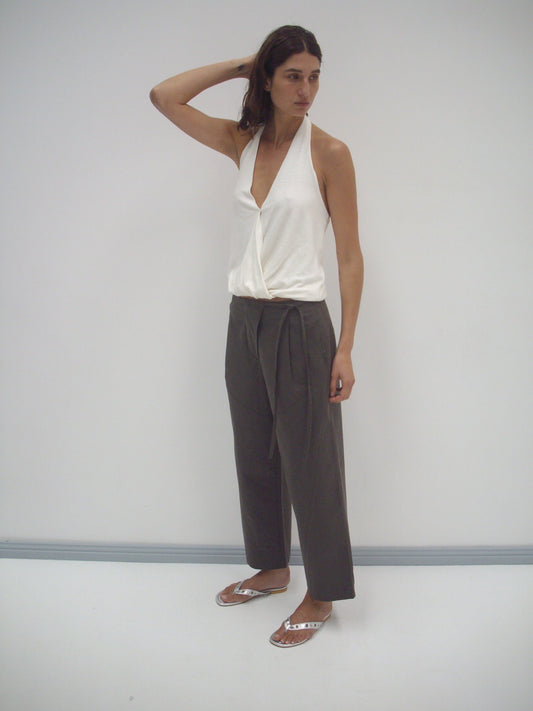 Flag Tie Pant - Dark Brown