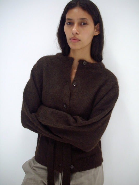 Belted Cardi - Brown