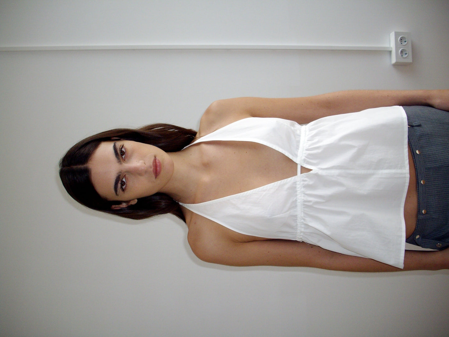 Button Halter - White