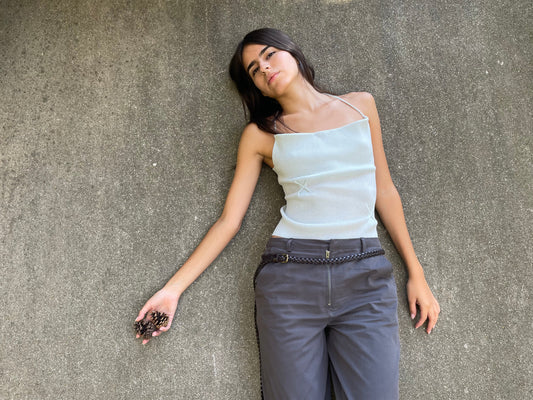 Fine Knot Tank - Ice Blue