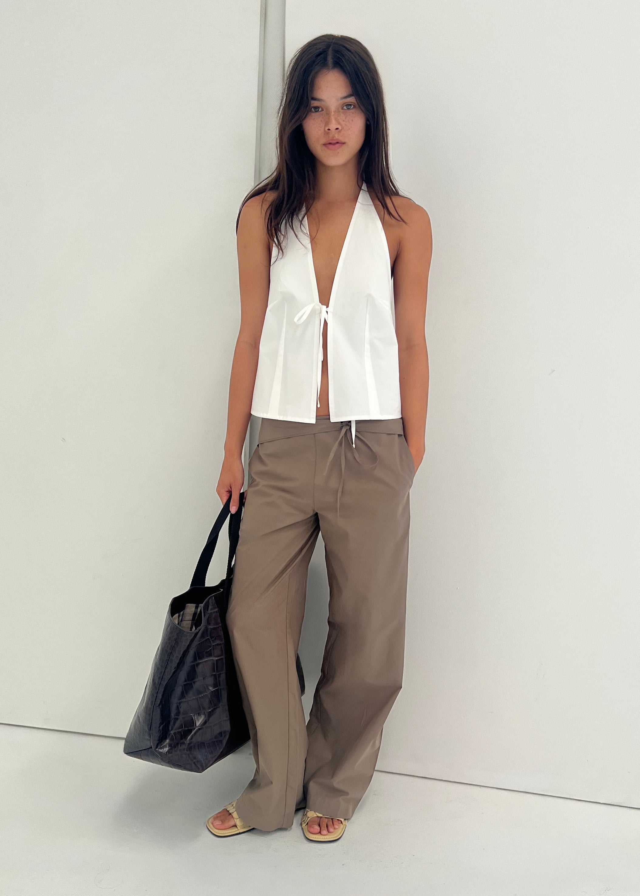 Open Halter Top - White – Deiji Studios US
