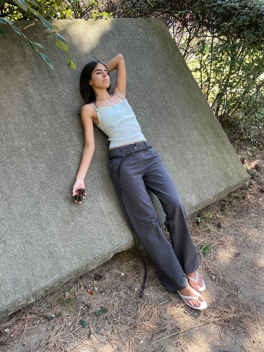 Fine Knot Tank - Ice Blue