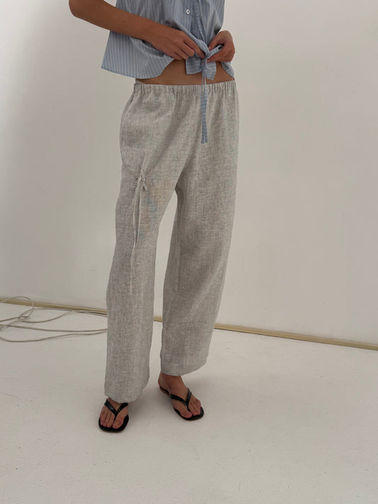 Eyelet Pant - Fine Stripe