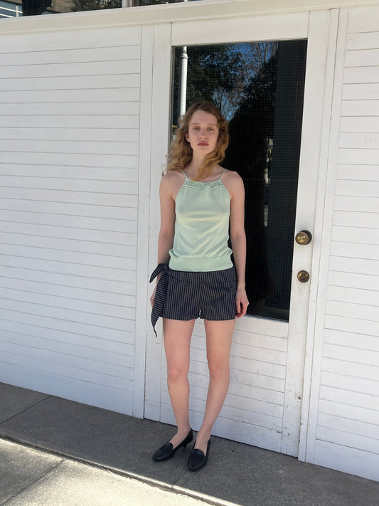 Drawcord Knit Top - Mint