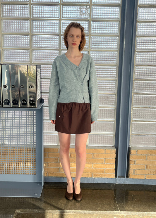 Cross Button Cardigan - Ice Blue