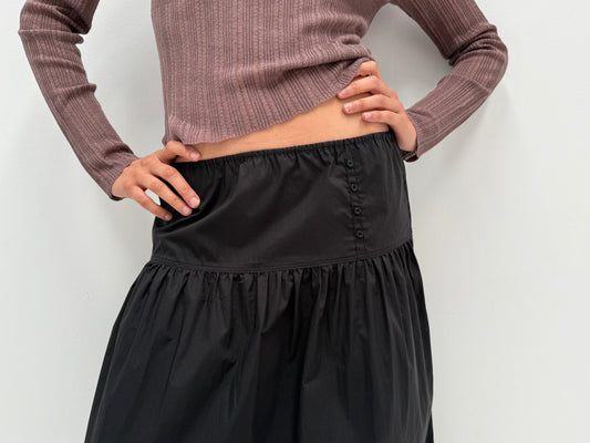 Button Skirt - Black