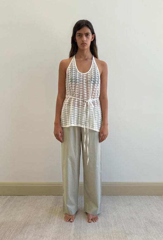 Ease Trouser - Pistachio Stripe