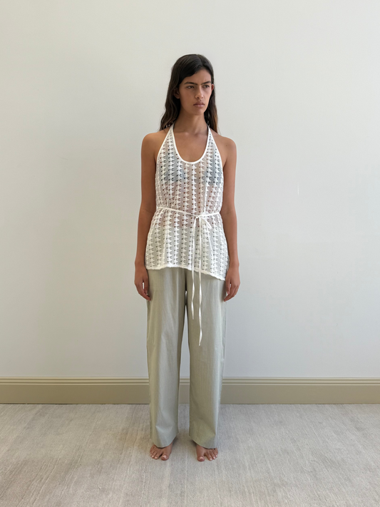 Ease Trouser - Pistachio Stripe