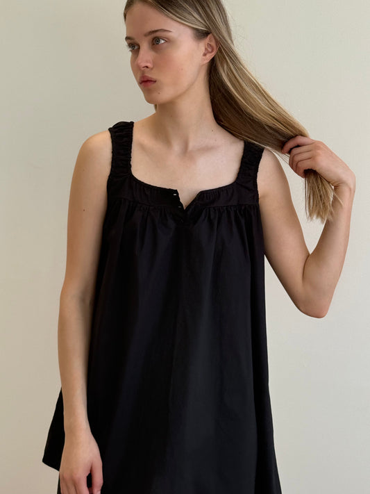 Yoke Mini Dress - Black