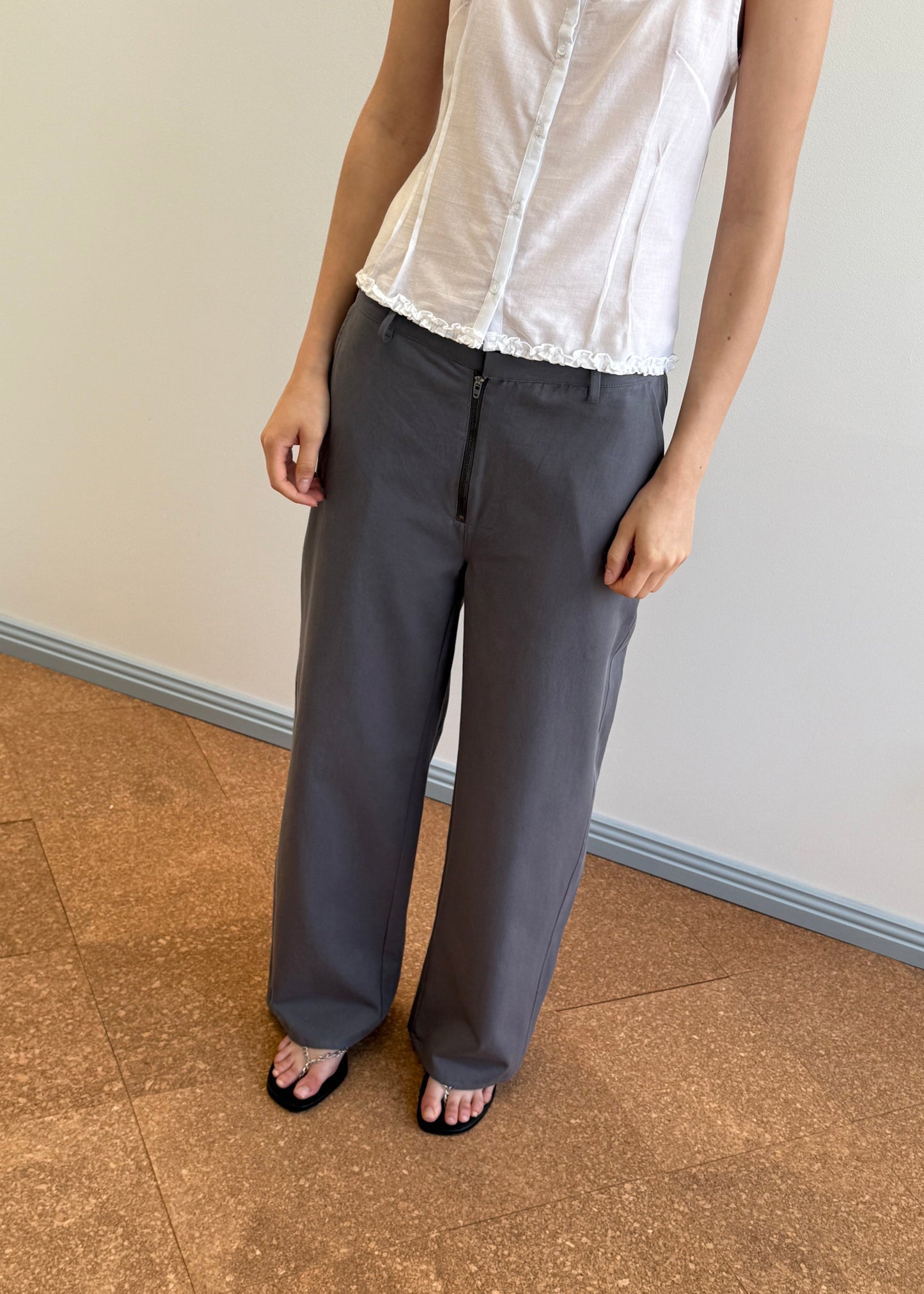 Zip Pant  - Charcoal
