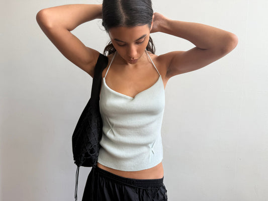 Fine Knot Tank - Ice Blue