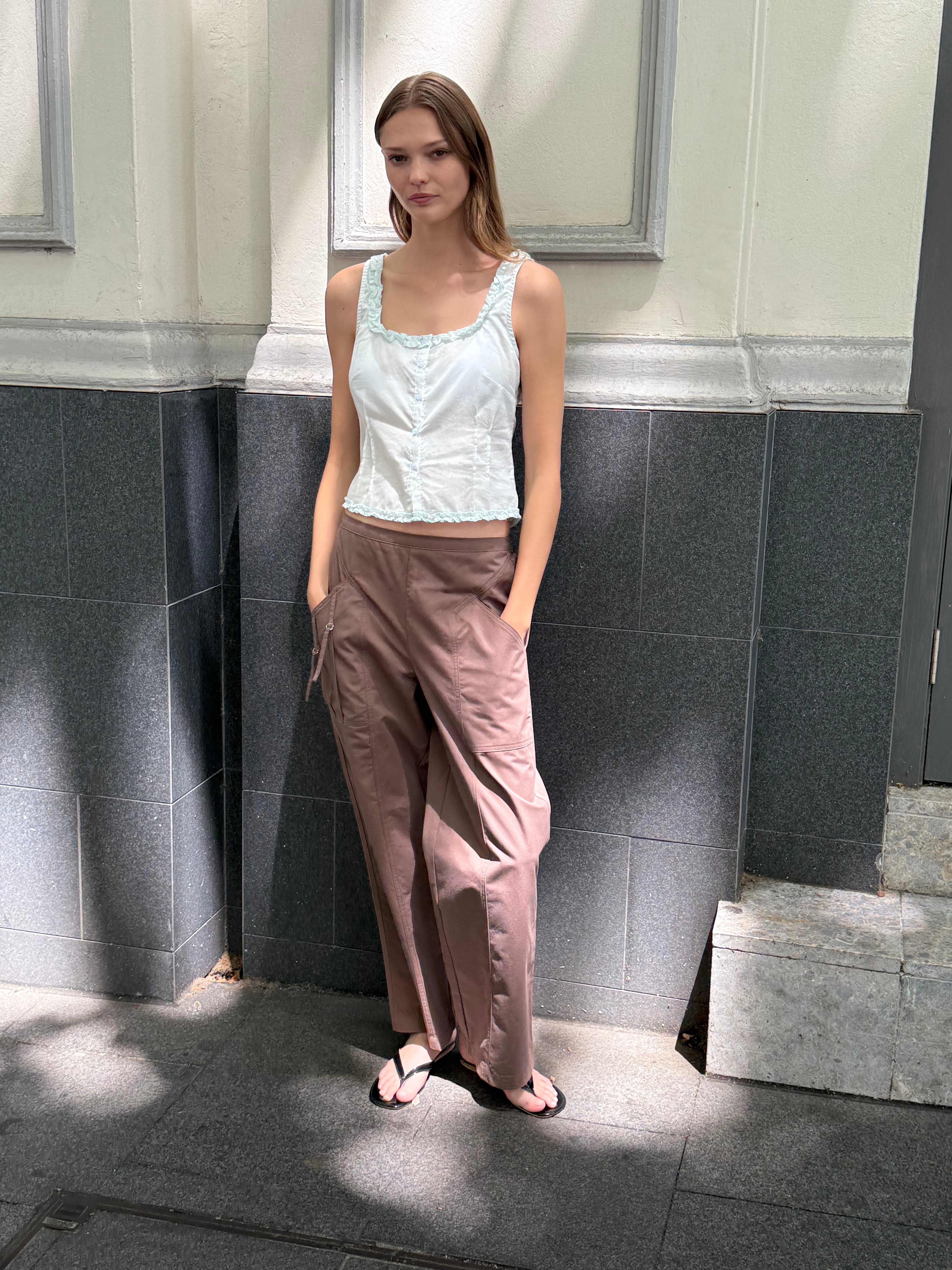 Button Frill Top - Mint – Deiji Studios US
