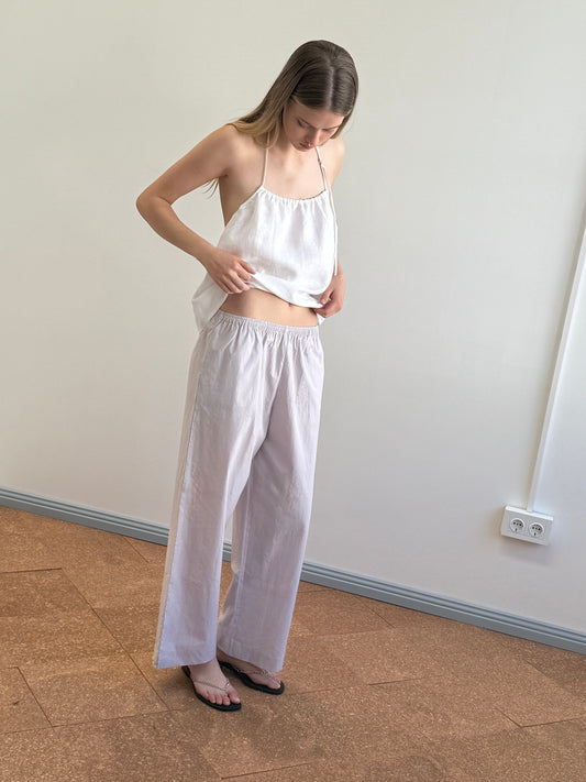 Ease Trouser - Lilac Stripe