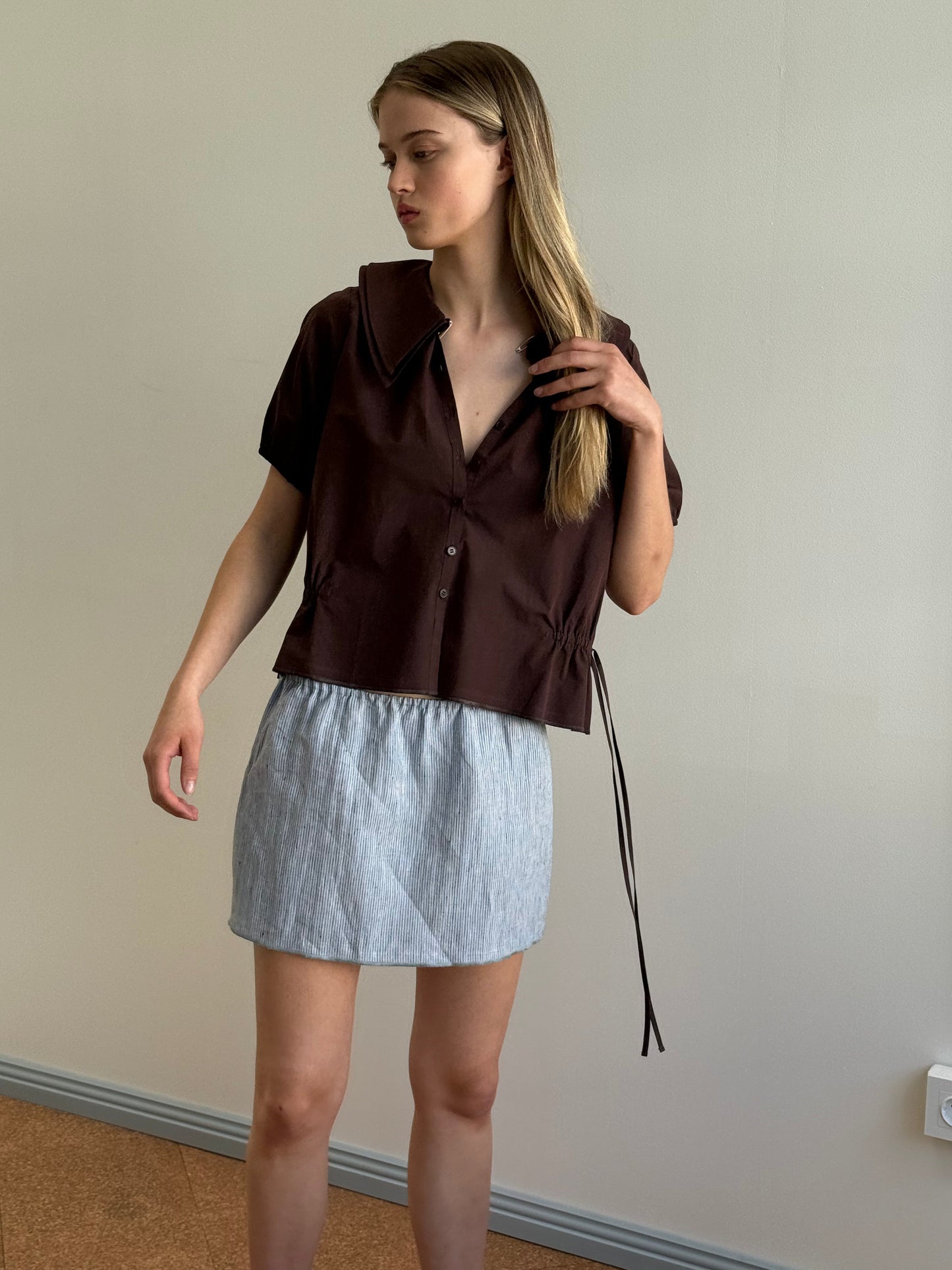 Babylock Skirt - Blue Stripe