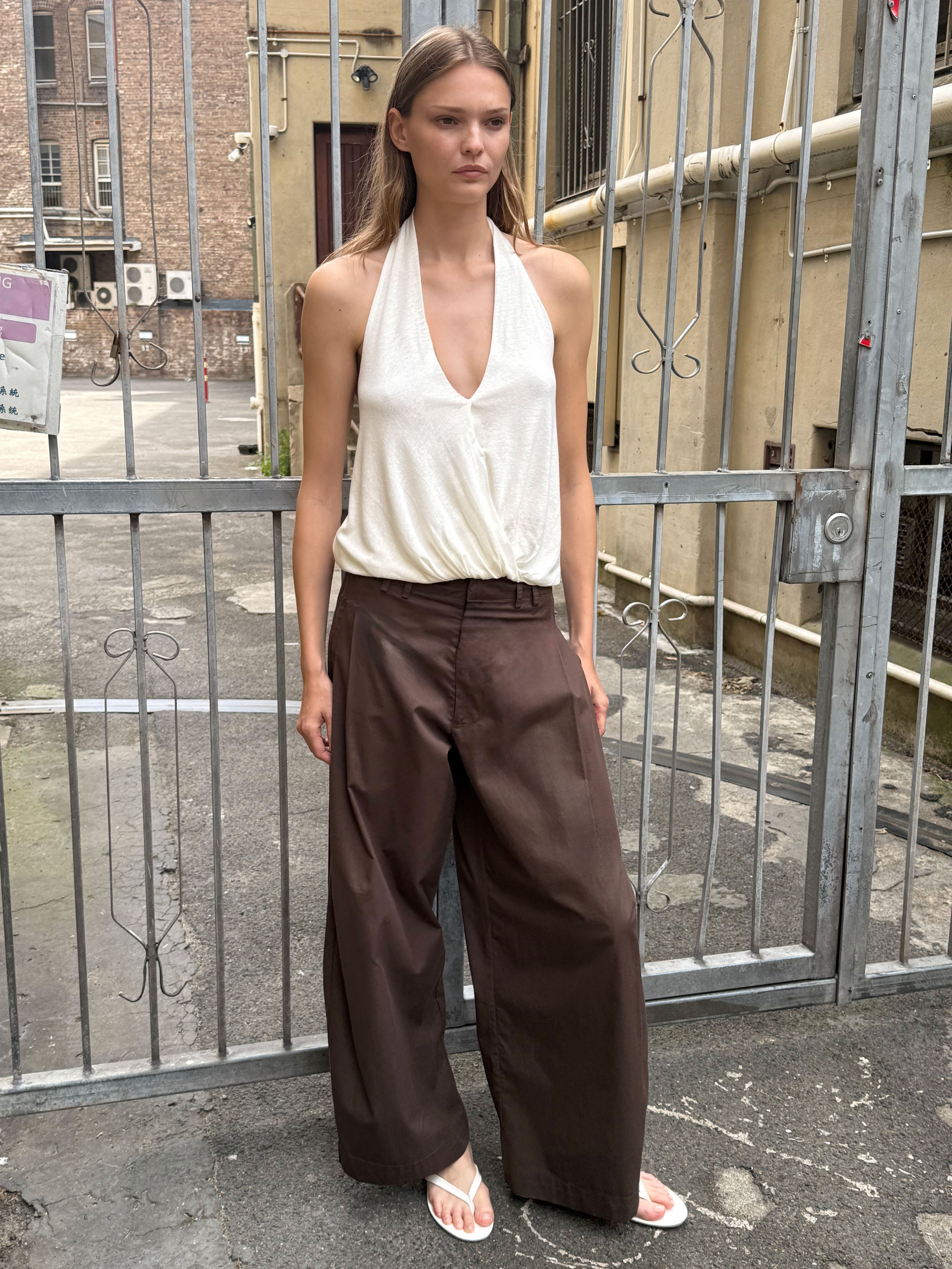 Tab Pant - Dark Brown – Deiji Studios US
