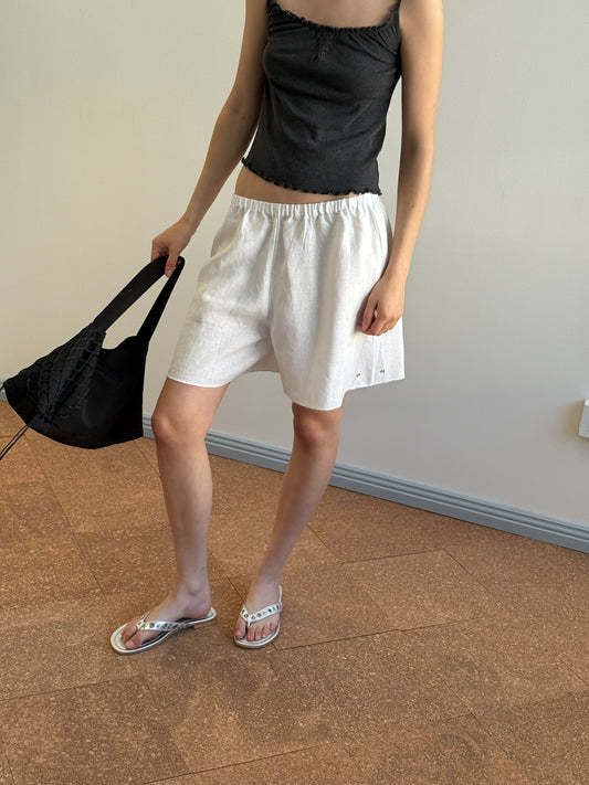 Press Stud Short - White