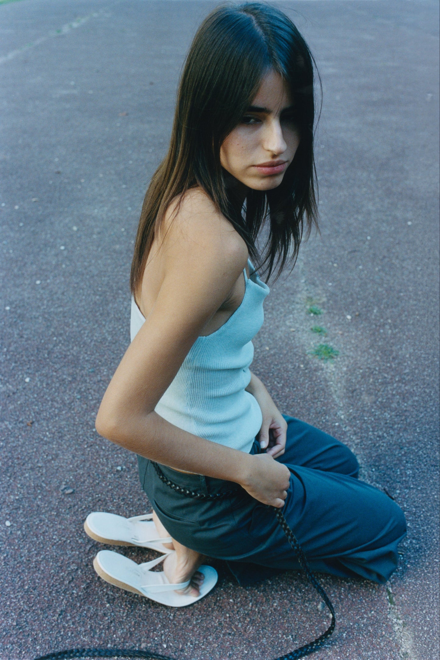 Fine Knot Tank - Ice Blue