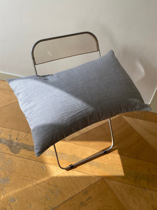 Light room with queen bed topped with Pillow slip set - Field Check by Deiji Studios