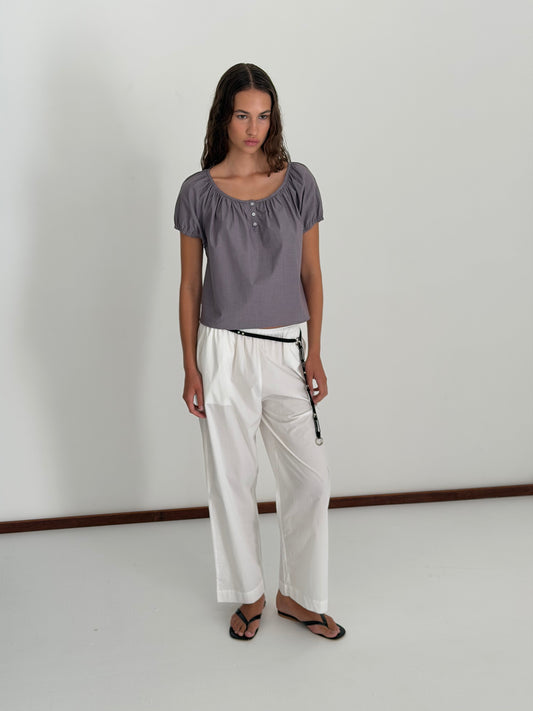 Poplin T Shirt - Currant