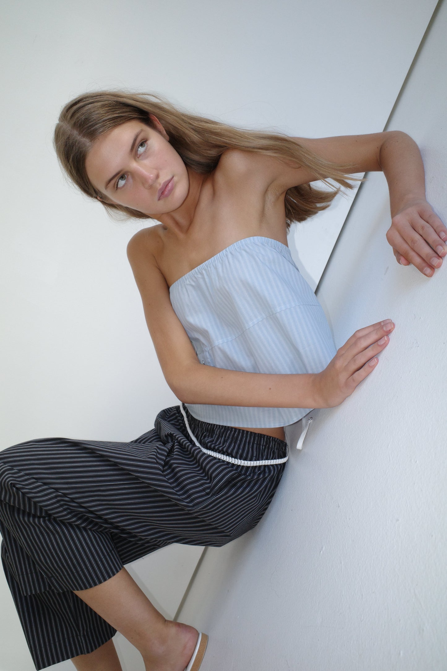 Pocket Skirt - Lake Blue Stripe