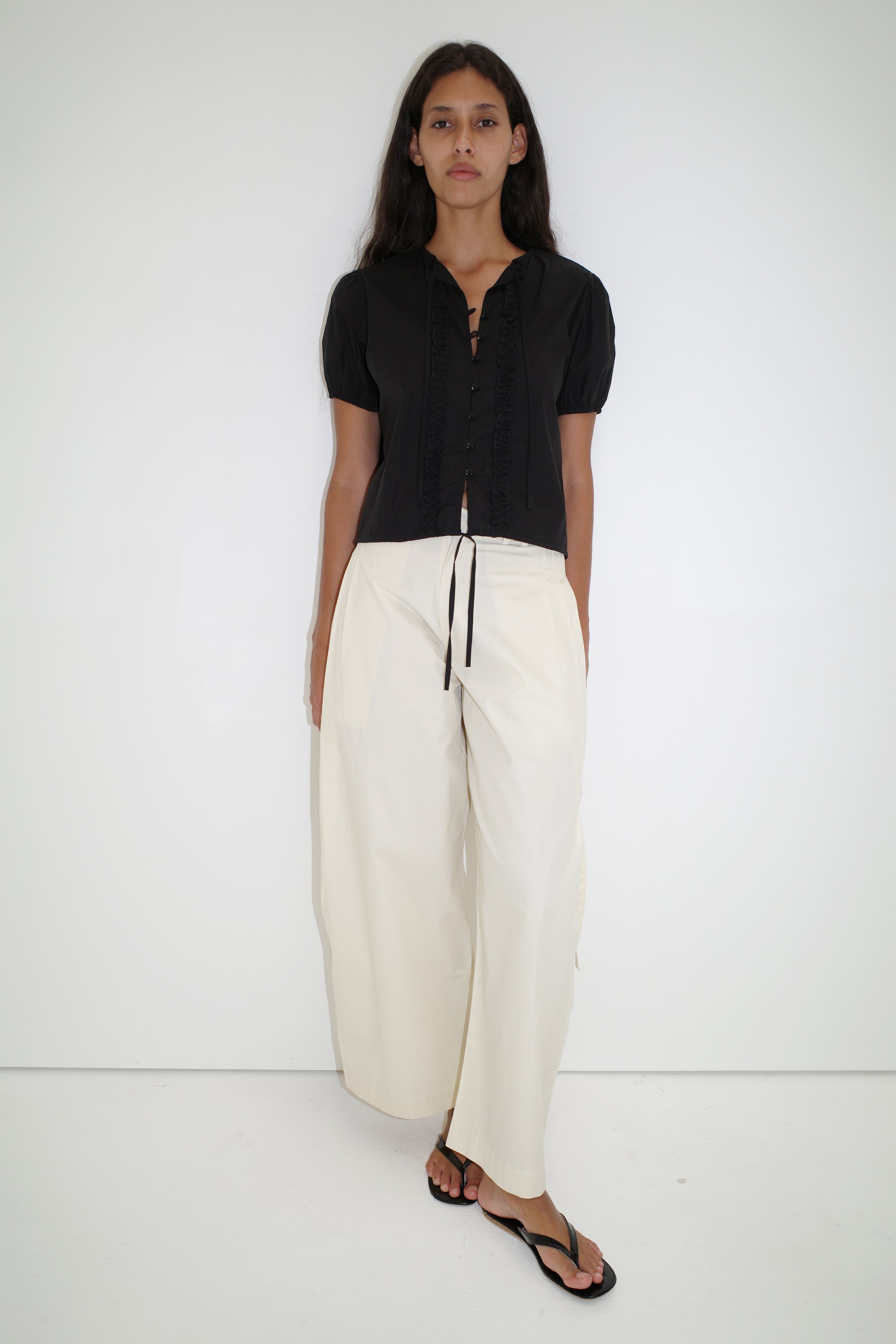 Double Frill Top - Black – Deiji Studios US