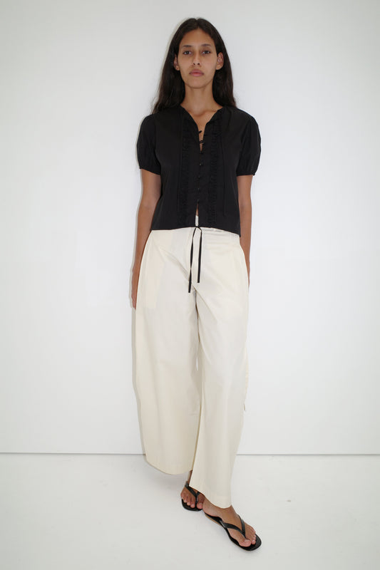 Double Frill Top - Black