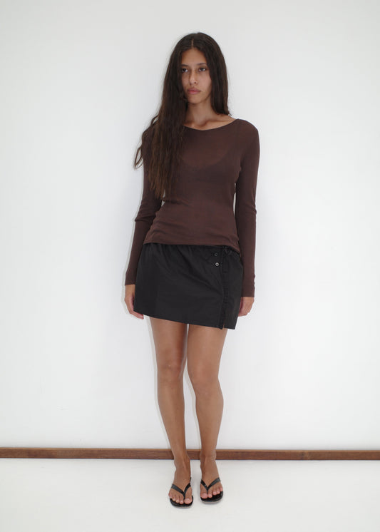 Knitted Top - Dark Brown