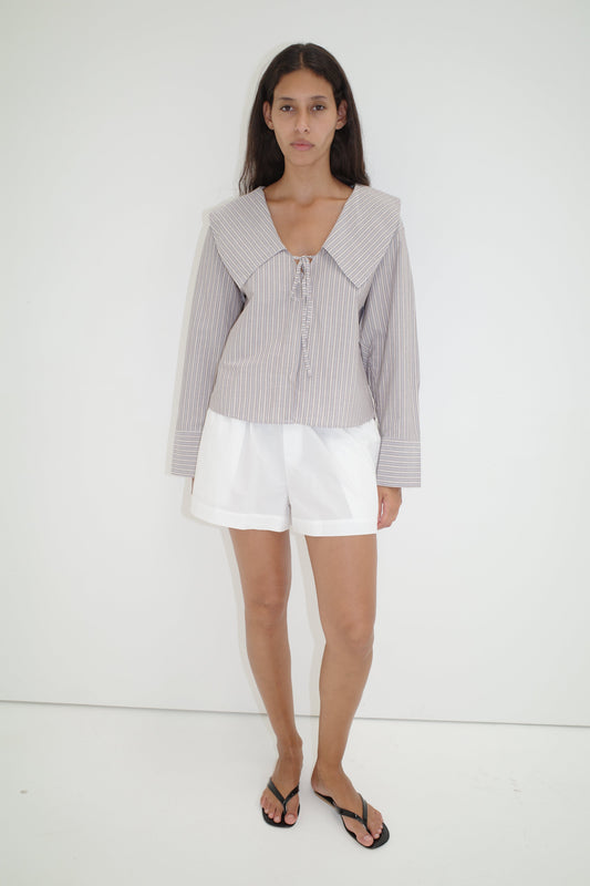 Collared Tie Shirt - Seas Stripe