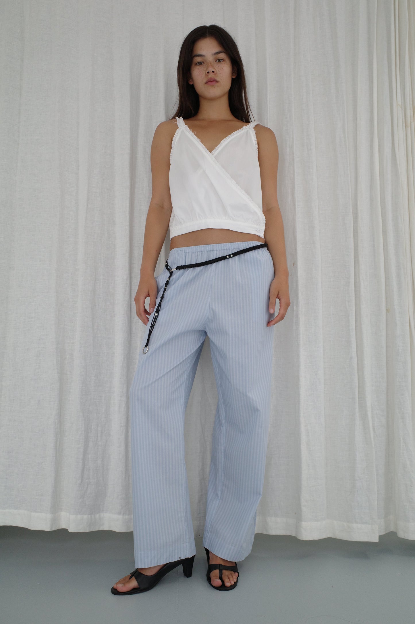 Ease Trouser - Lake Blue Stripe