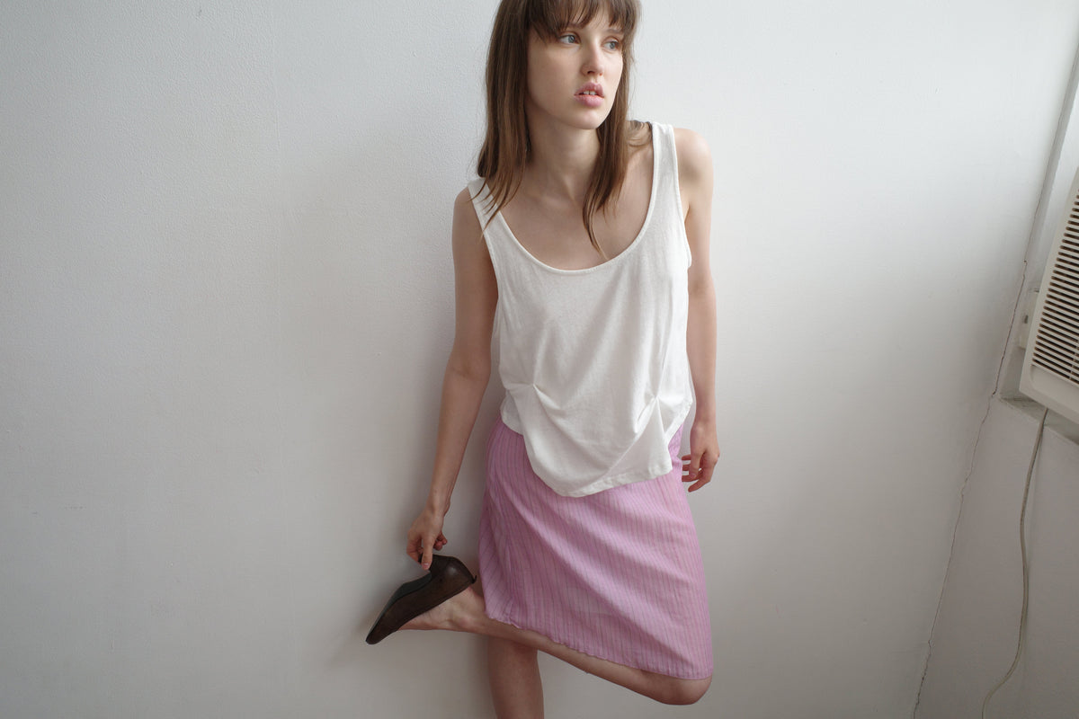 Pinch Gather Tank - White