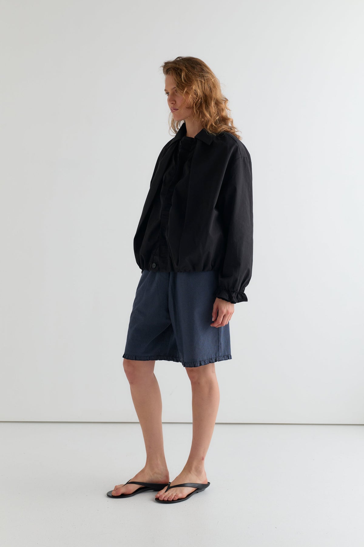 Fine Pleat Jacket - Black
